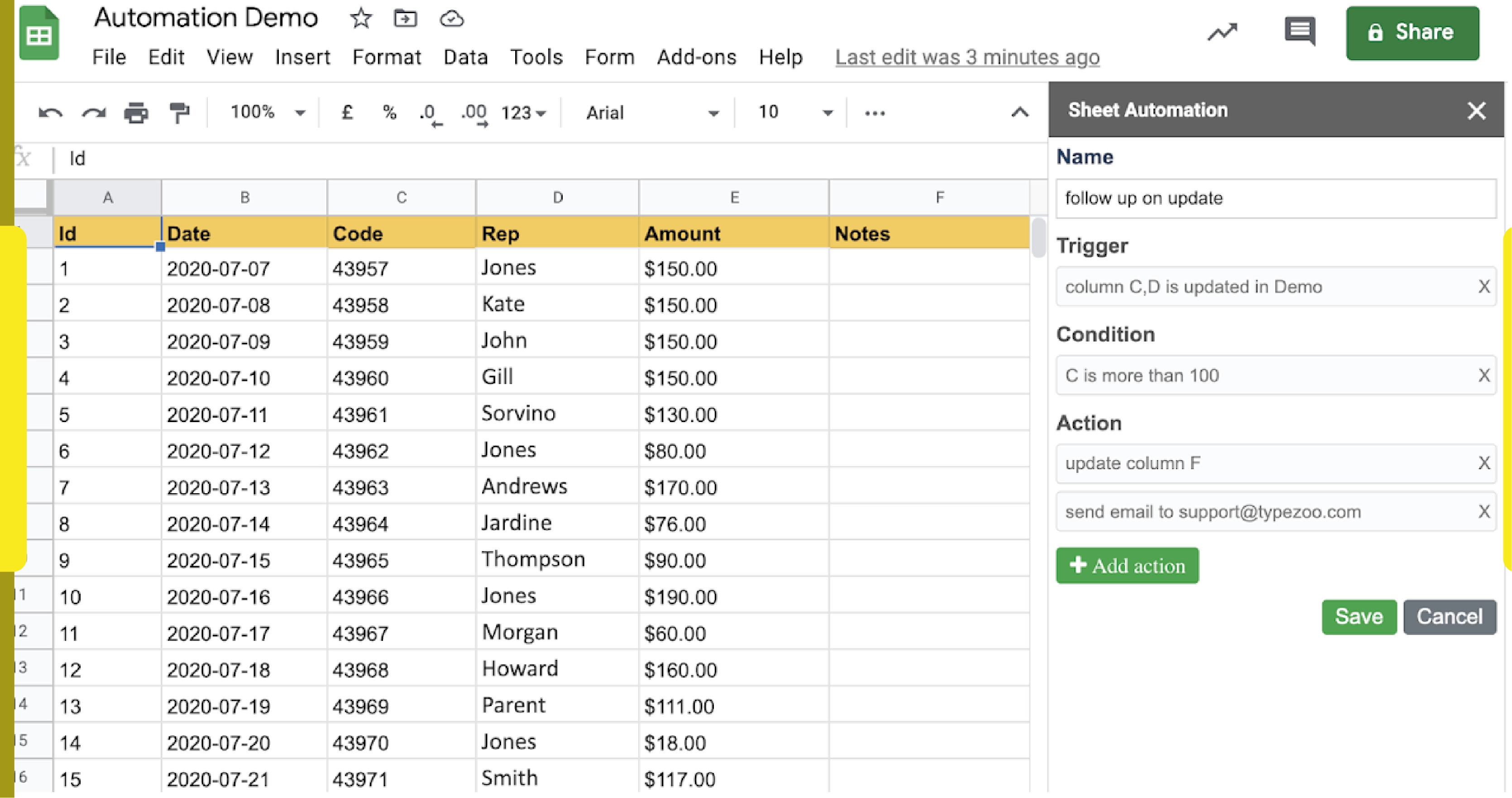 Populating Data into Google Sheets